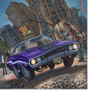 Dodge Challenger In Downtown Detroit