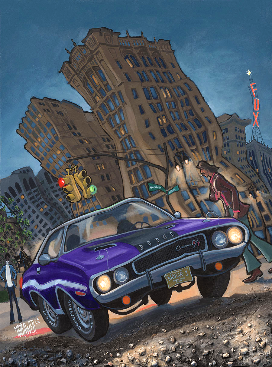 Dodge Challenger In Downtown Detroit