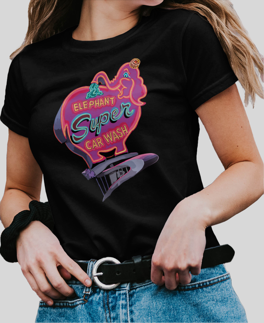 "Elephant Car Wash Sign" Unisex T-Shirt