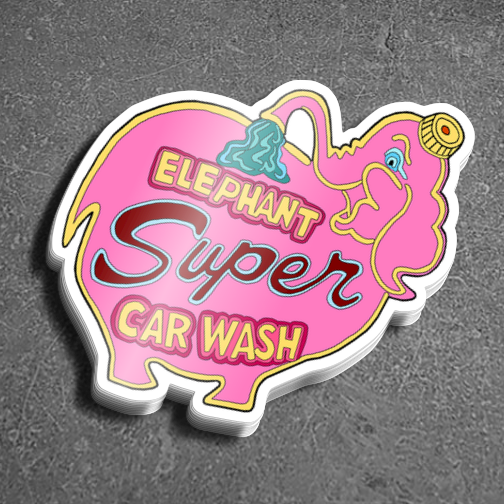 "Elephant Car Wash" Sticker