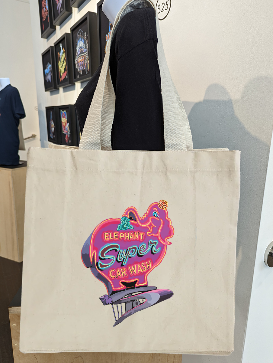"Elephant Car Wash" Tote