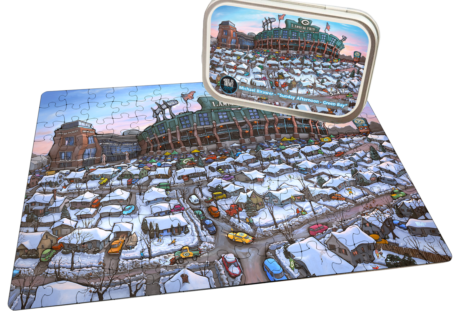 "Sunday Afternoon - Green Bay" 150 Piece Tiny Tin Puzzle