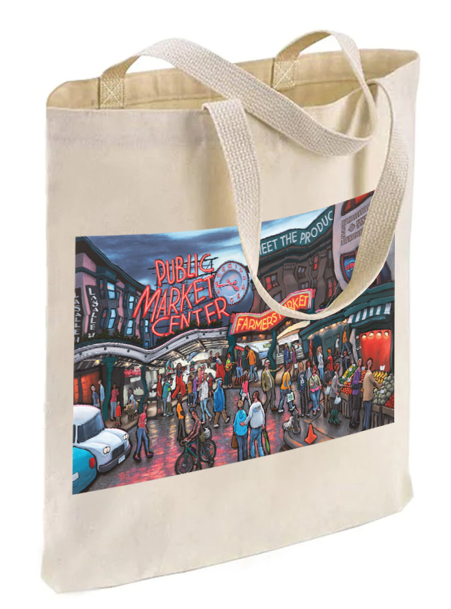 "Pike Place Market" Full Image Tote