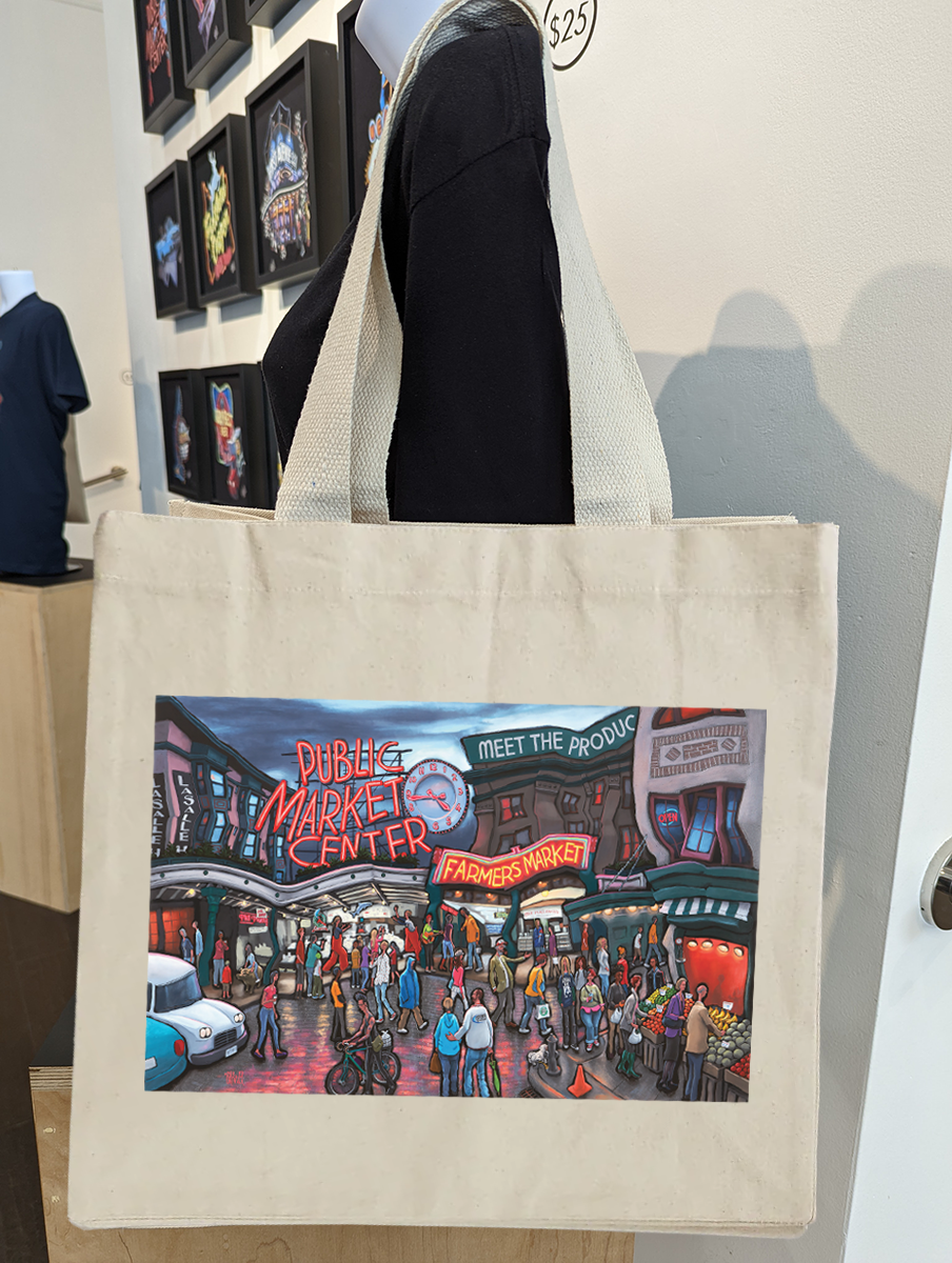 "Pike Place Market" Full Image Tote