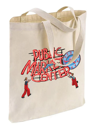 "Pike Place Market" Market Sign and Clock Tote