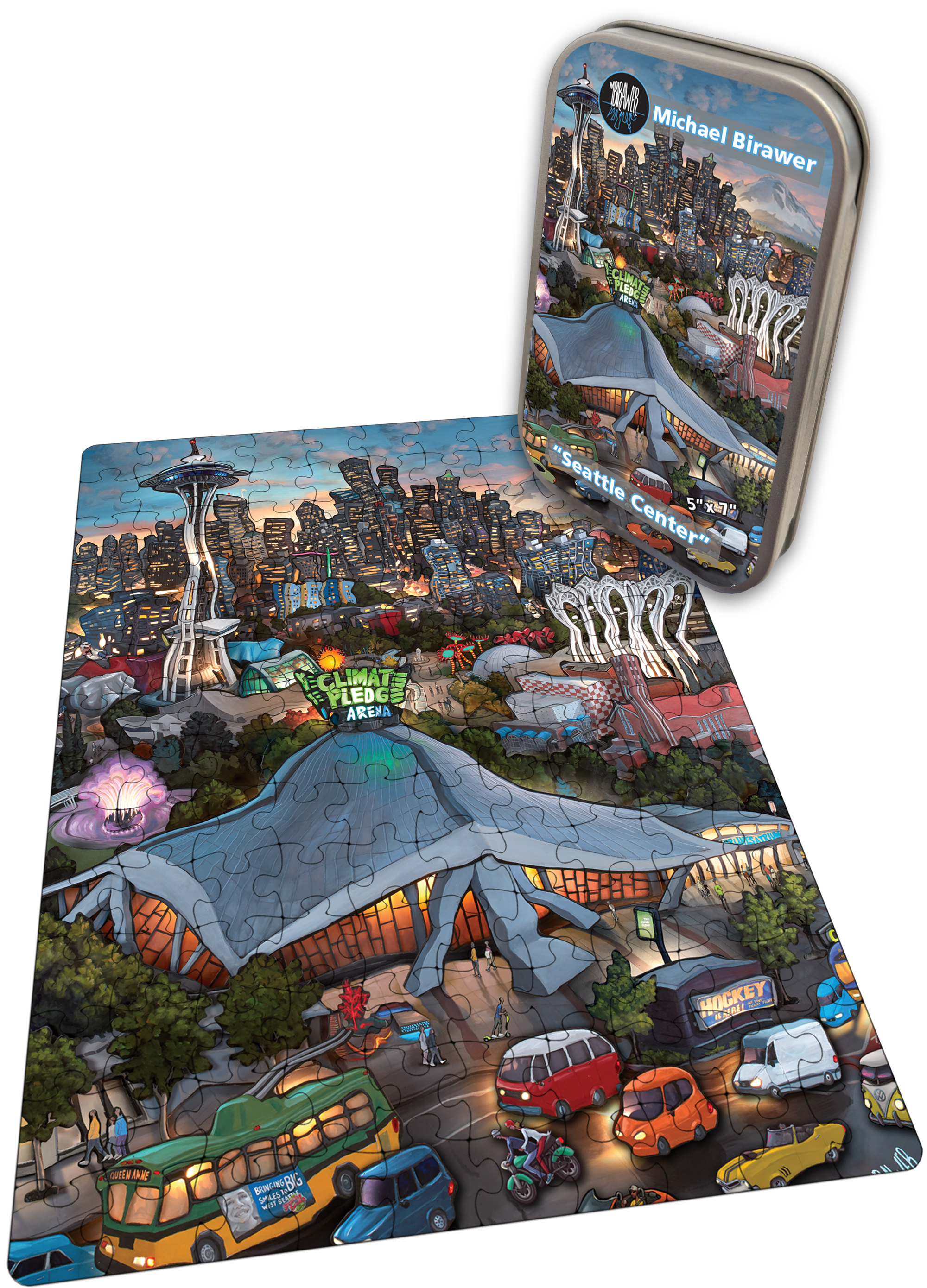 "Seattle Center" 150 Piece Tiny Tin Puzzle