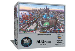 "Seattle Stadiums" 12"x18" Puzzle