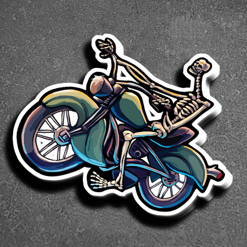 "Skeleton Biker" Sticker