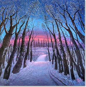 Ski Trail at Sunset