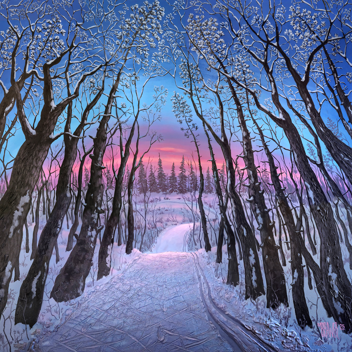 Ski Trail at Sunset