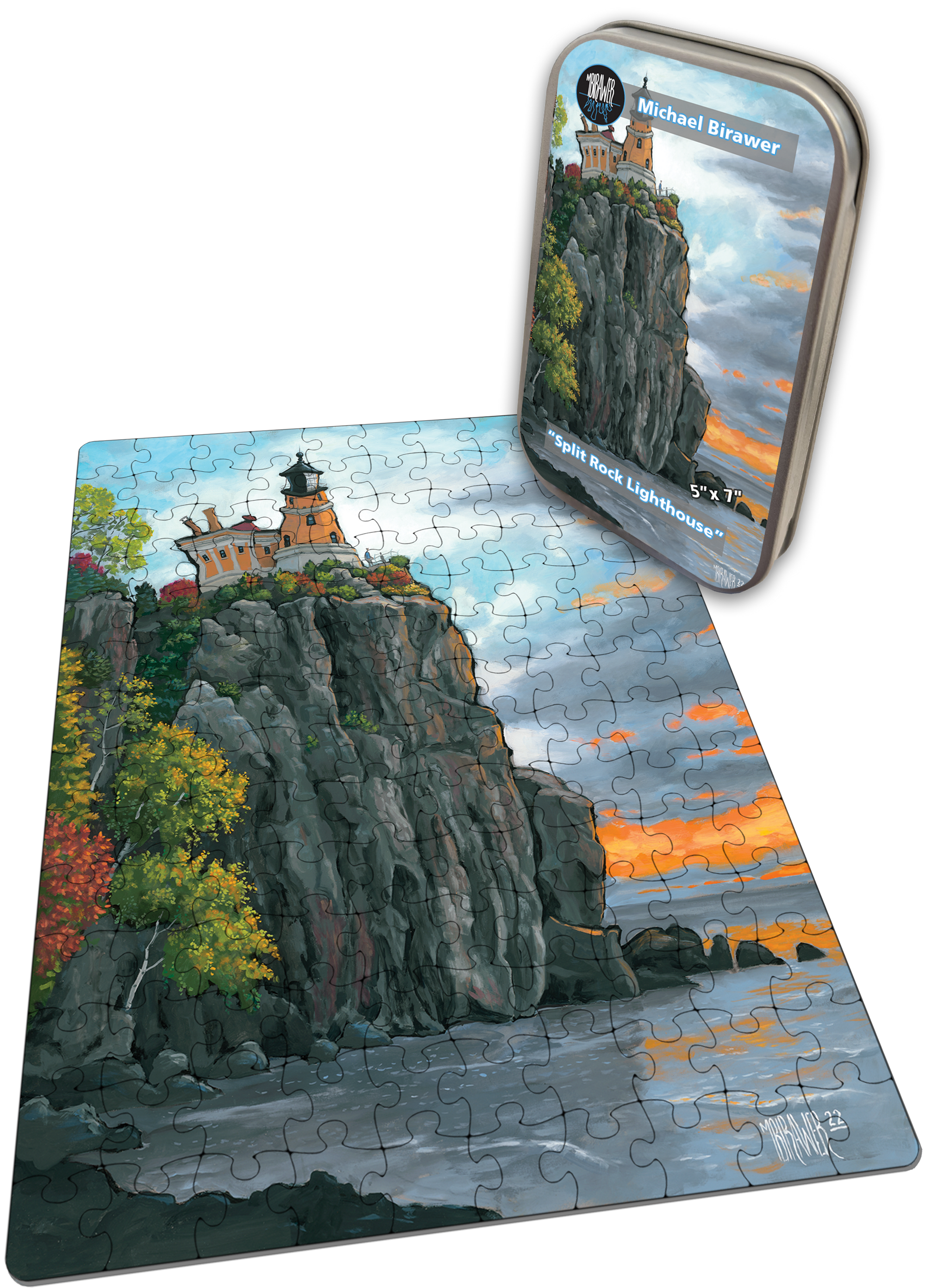 "Split Rock Lighthouse" 150 Piece Tiny Tin Puzzle