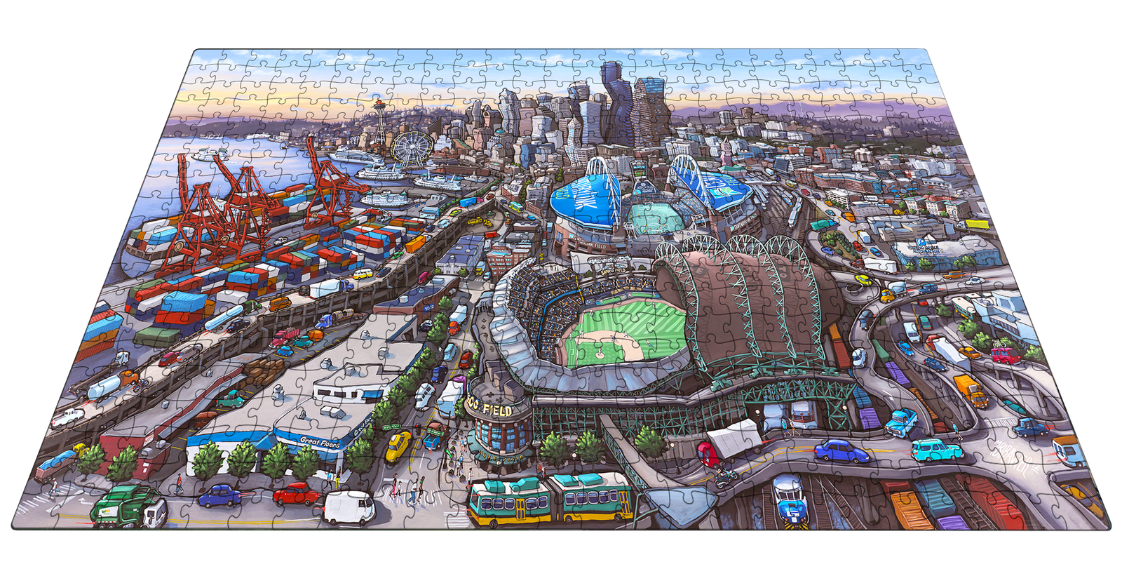 "Seattle Stadiums" 12"x18" 500 Piece Puzzle