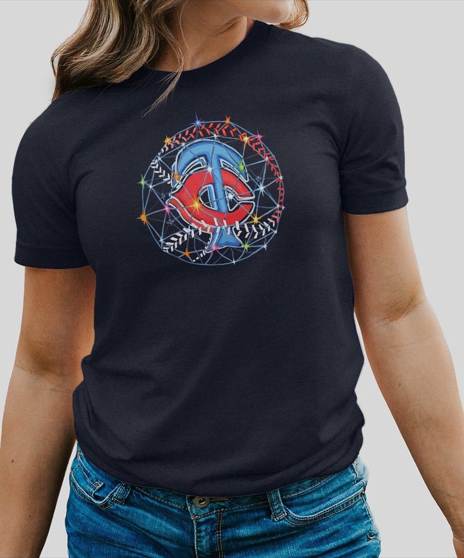 "Twins Rotating Baseball" Unisex T-Shirt