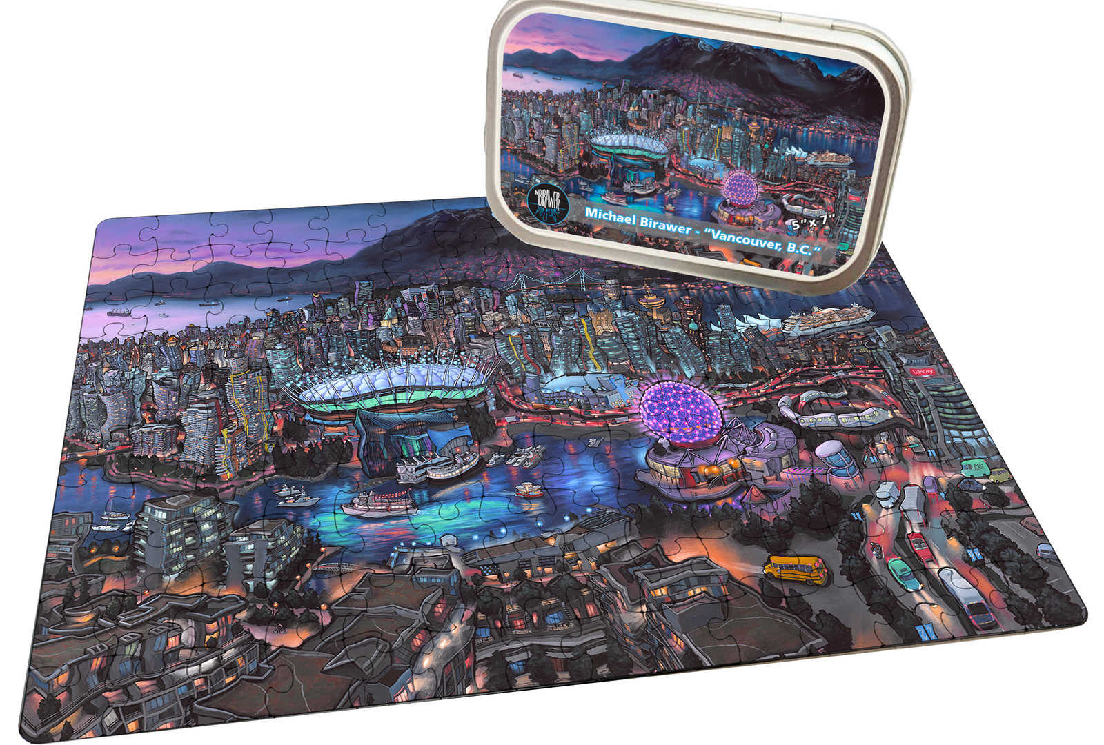 "Vancouver BC" 150 Piece Tiny Tin Puzzle