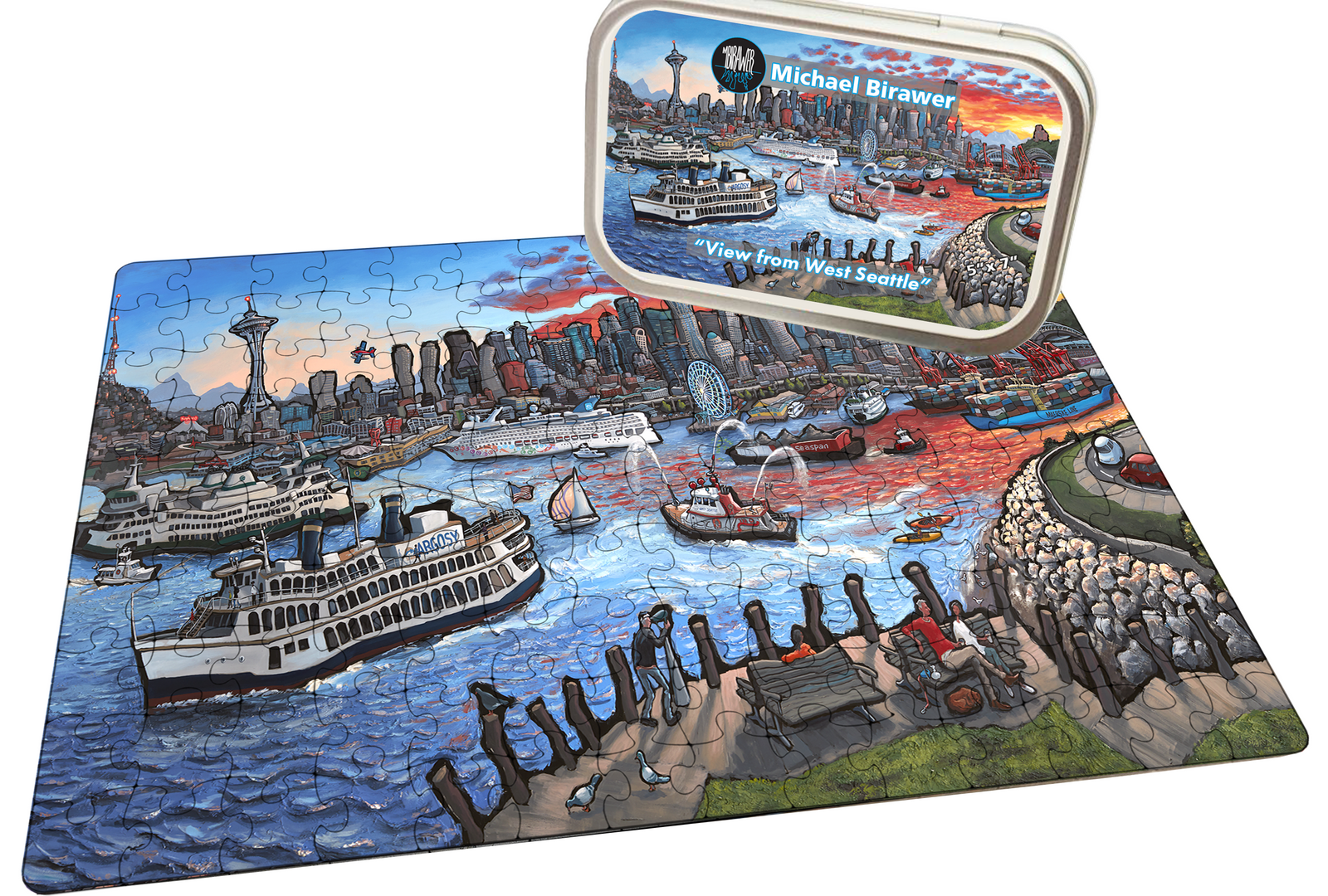 "View from West Seattle" 150 Piece Tiny Tin Puzzle