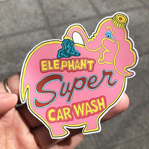 "Elephant Car Wash" Sticker