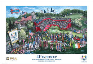Official PGA Ryder Cup Poster 2016 by Michael Birawer