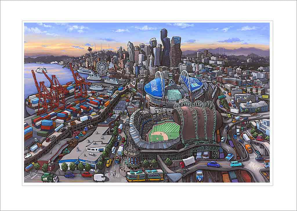 Seattle Stadiums Small Canvas